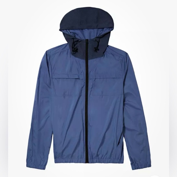 Vince Camuto Mesh Hooded Windbreaker‎ Jacket in Dark Denim Men's Size Large - Picture 1 of 14